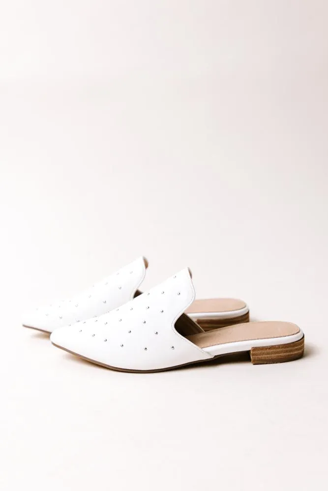 Grace Studded Mule in White