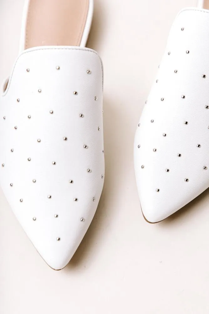 Grace Studded Mule in White