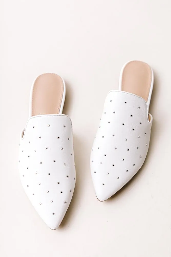 Grace Studded Mule in White