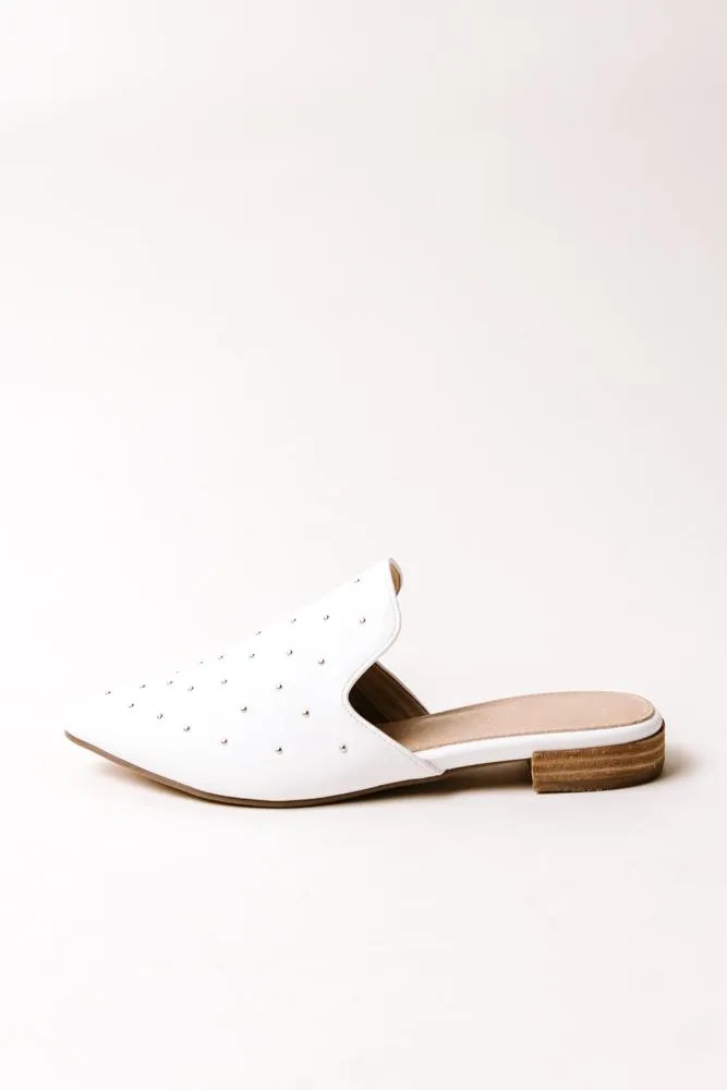 Grace Studded Mule in White