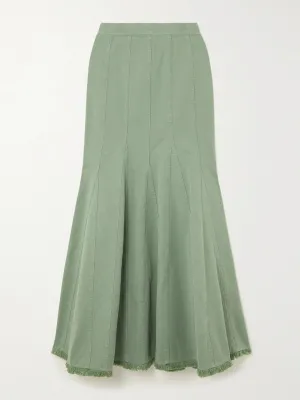 Green maxi skirt