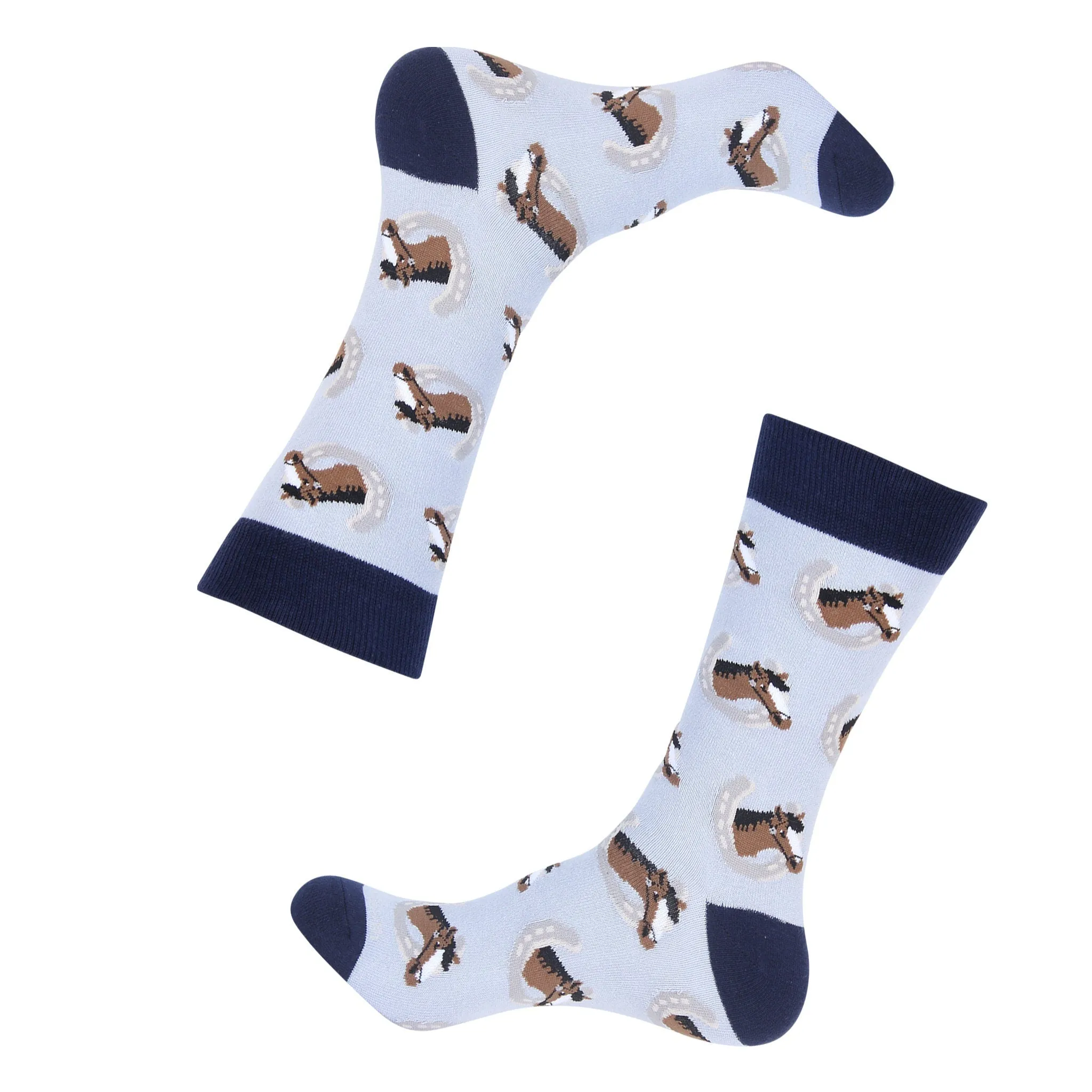 Grey Horseshoe Stable Sock