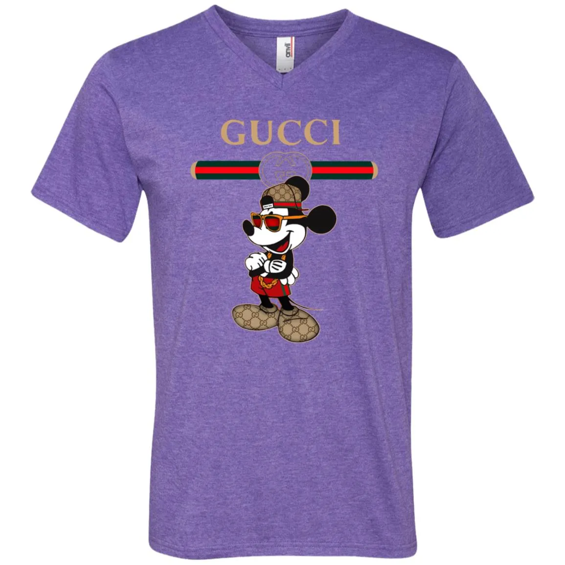 Gucci Mickey New Style T-shirt Men V-Neck T-Shirt