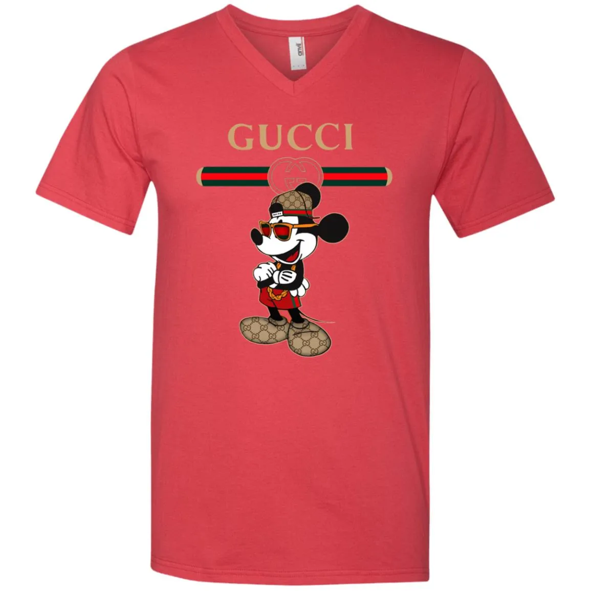 Gucci Mickey New Style T-shirt Men V-Neck T-Shirt