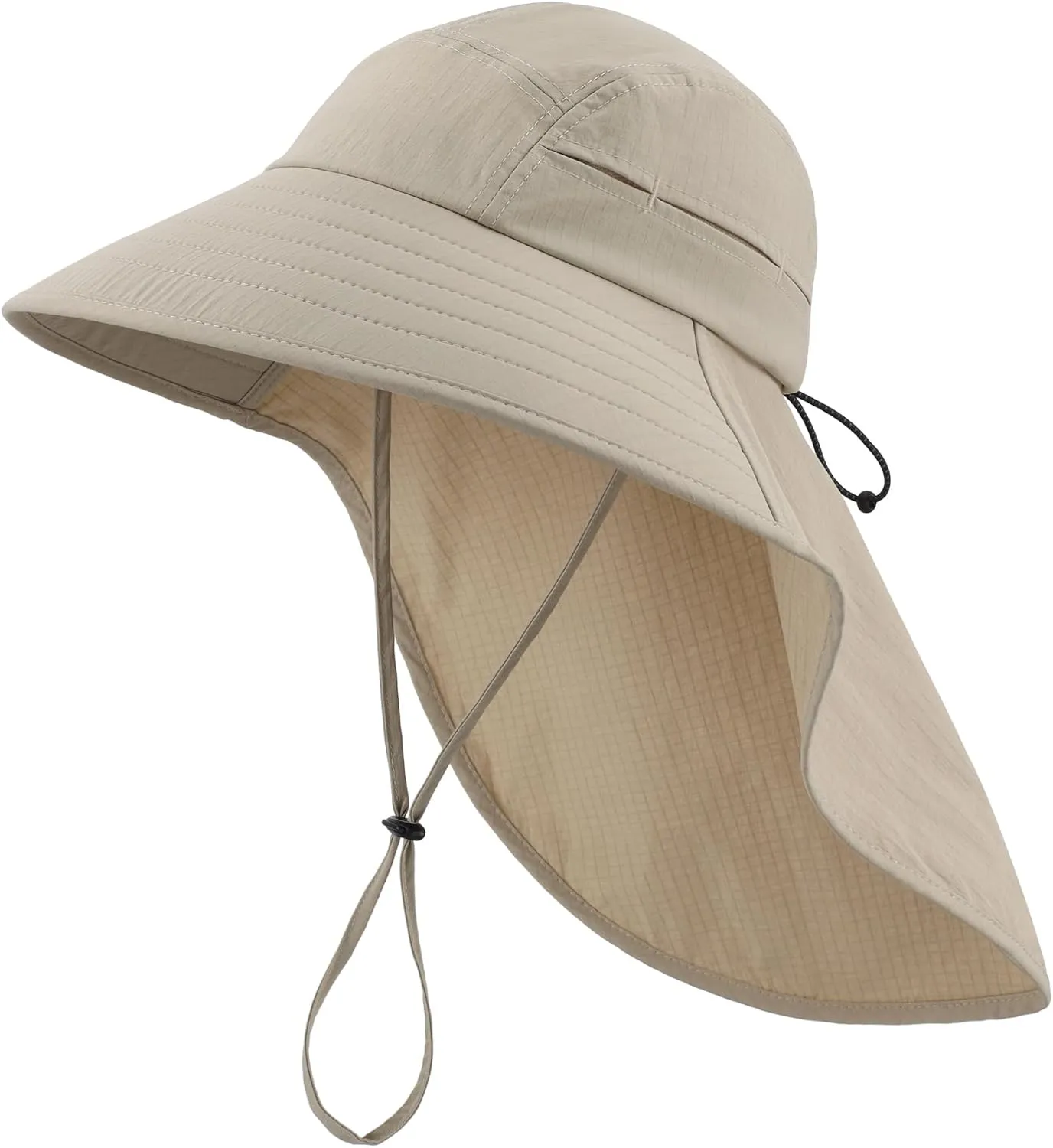 Home Prefer UPF 80  Sun Hat for Men Women Wide Brim Sun Hat with Neck Flap Summer Safari UV Protection Gardening Fishing Hat