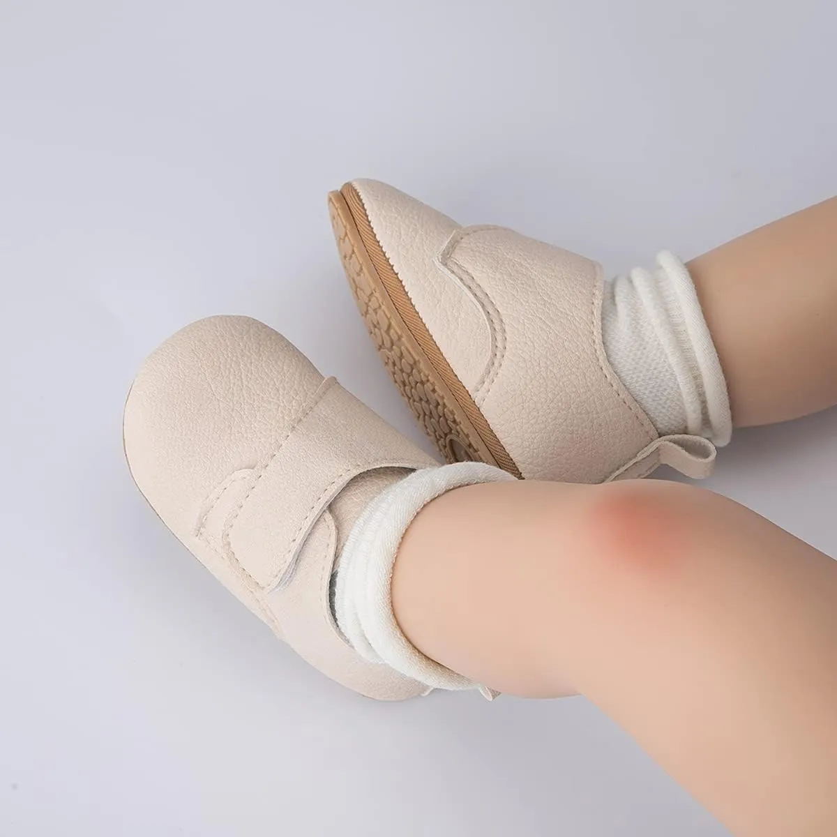 HsdsBebe Baby Boys Girls Oxford Shoes PU Leather Soft Rubber Sole Sneakers Anti-Slip Toddler Ankle Boots Infant Walking Shoes Moccasins