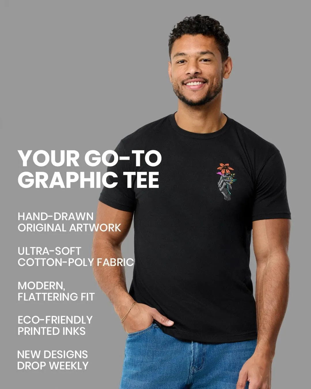 INTO THE AM Graphic Tees for Men S - 4XL Premium Short Sleeve Colorful T-Shirts Trippy Space Designs