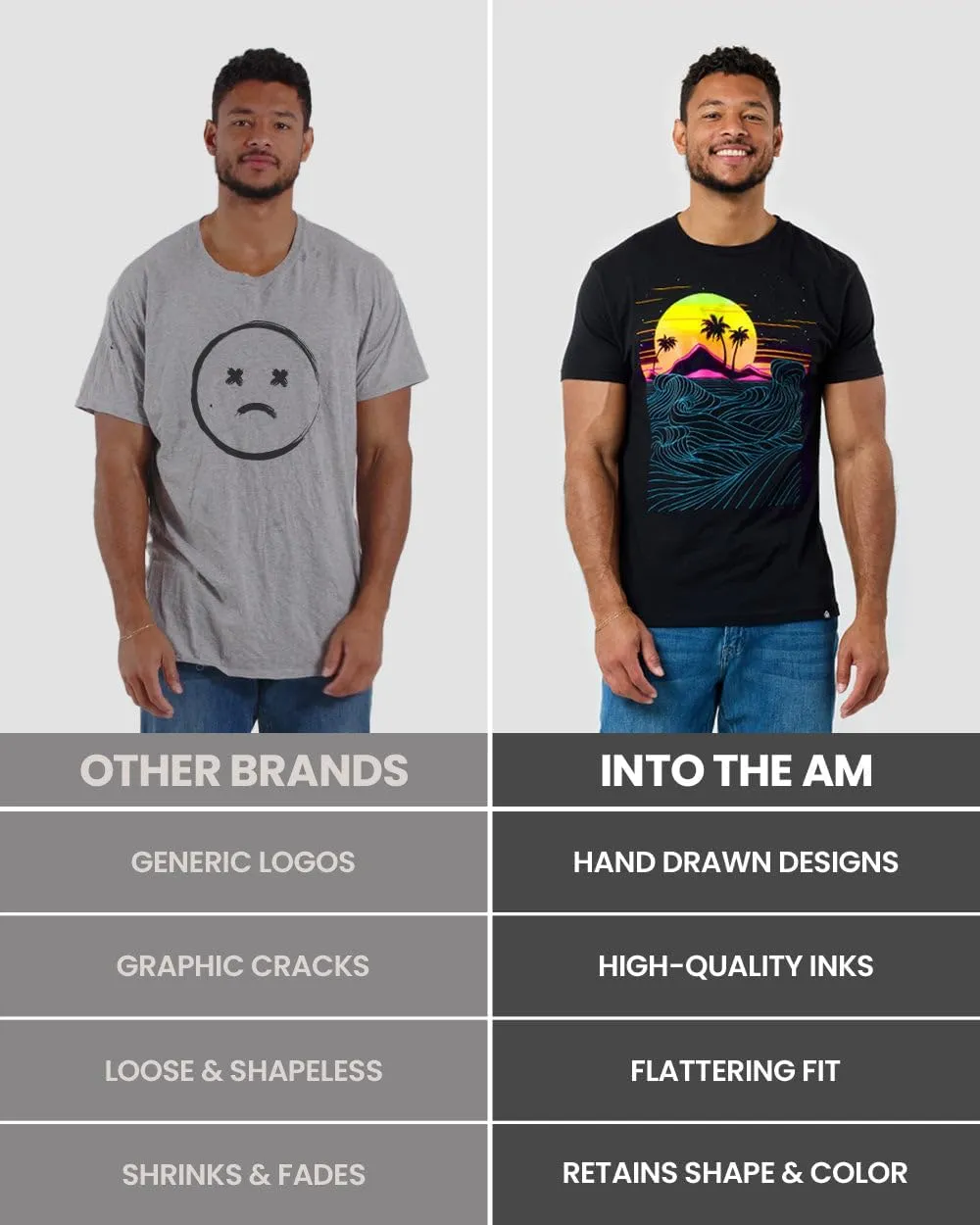 INTO THE AM Graphic Tees for Men S - 4XL Premium Short Sleeve Colorful T-Shirts Trippy Space Designs