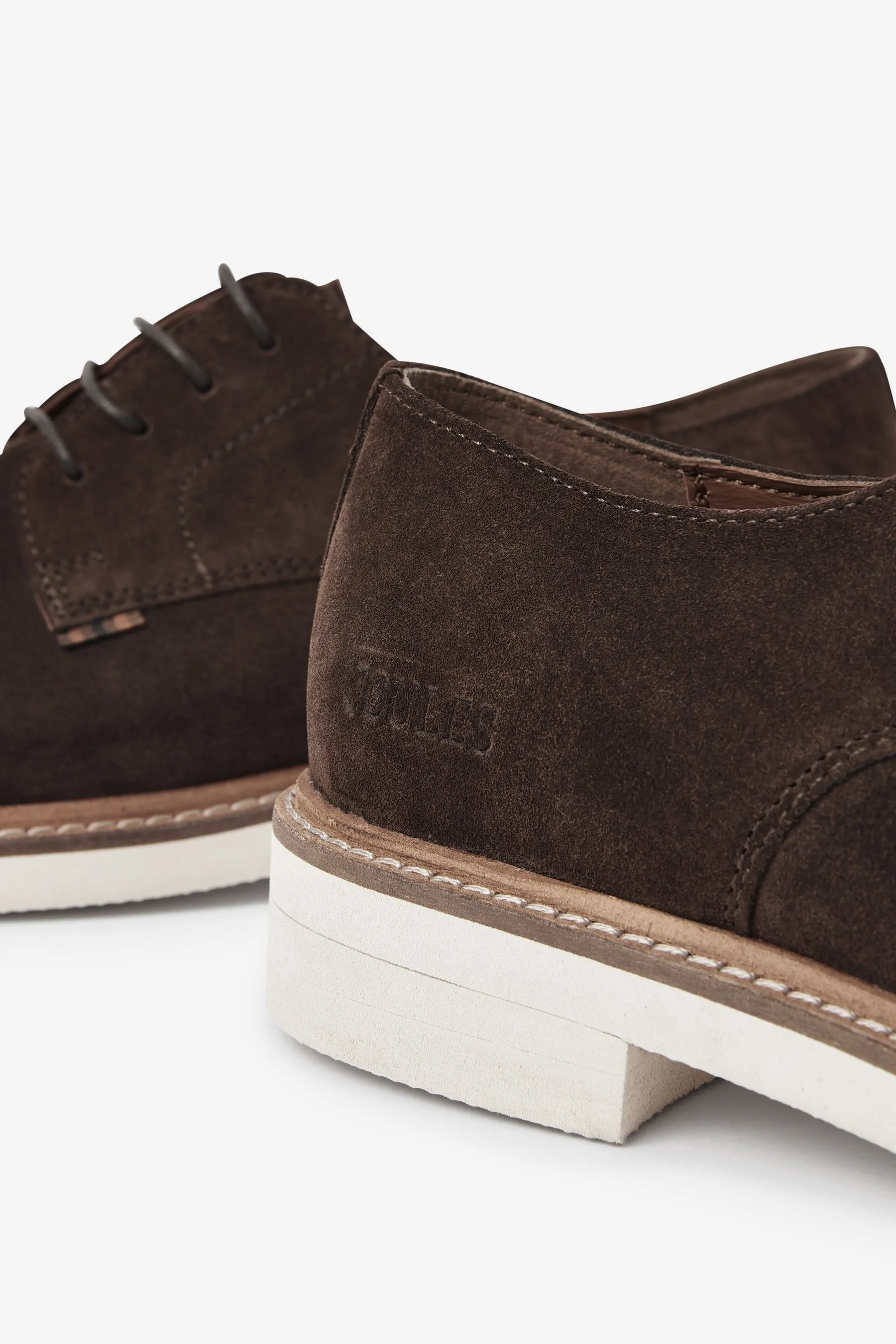Joules Brown Suede Derby Mens Shoes