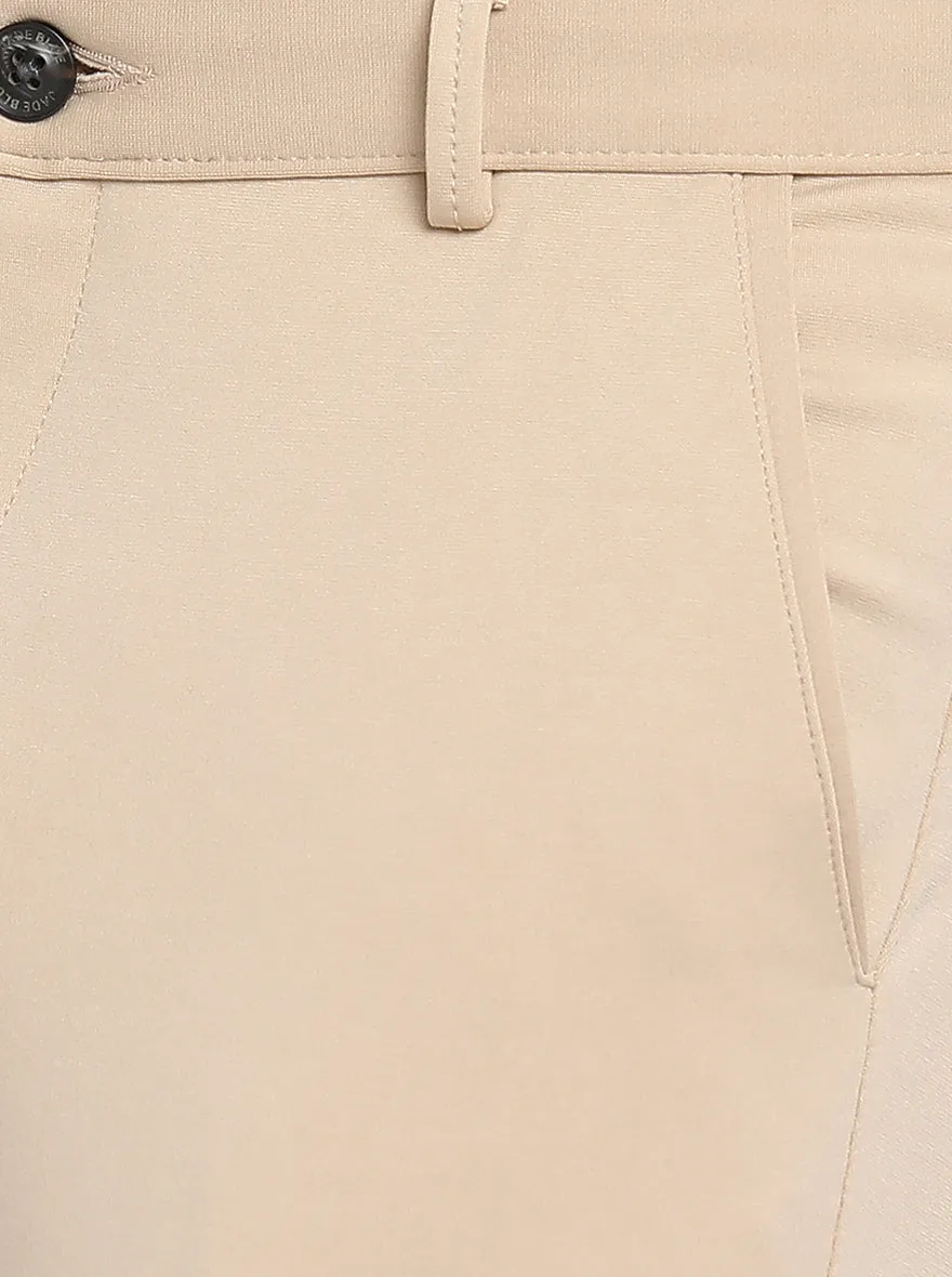 Light Kahki Solid Slim Fit Club Wear Trouser | JB Studio