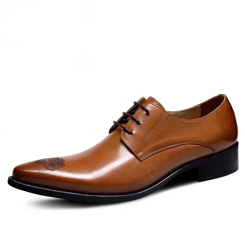 LuxeLeather Classy Lace Up Oxford Dress Shoes