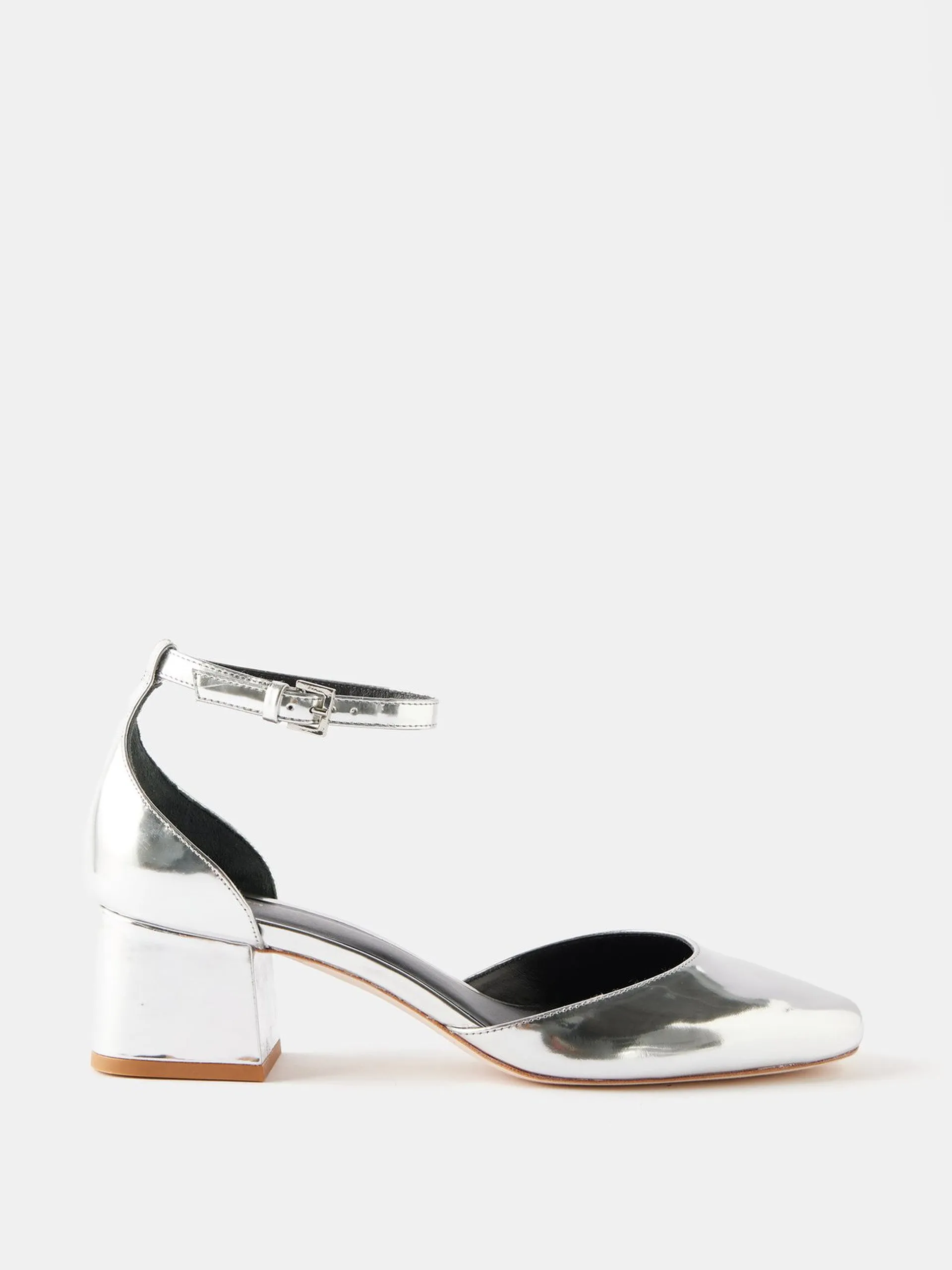 Mallori 50 metallic-leather pumps