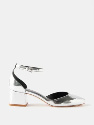 Mallori 50 metallic-leather pumps