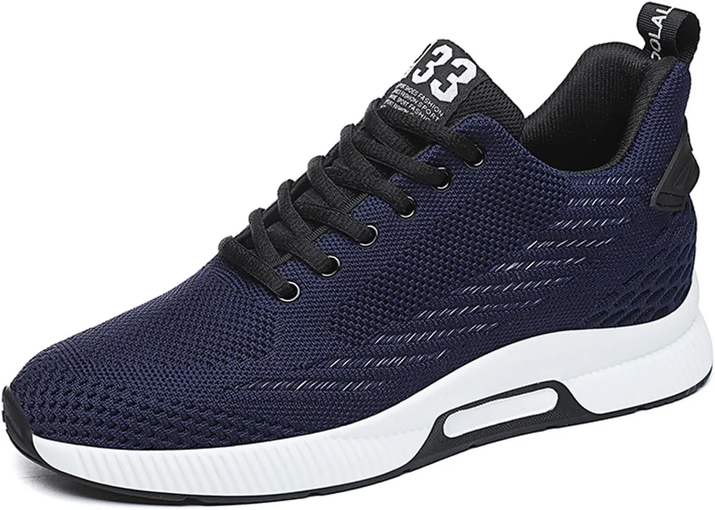 Men Elevator Sneakers Invisible Height Increasing 2.4 Inches Taller Elevator Sports Women Mesh Breathable Outdoor Casual Lace up Fashion Shoes