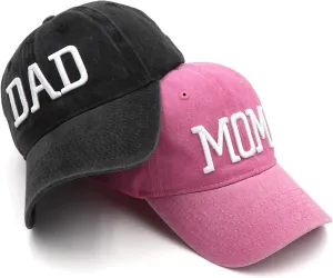 Mom and Dad Hats New Dad Mon Parents Gifts for Couples Fathers Day Embroidered Baseball Caps