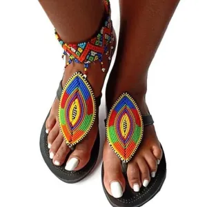 multicolored beaded anklets