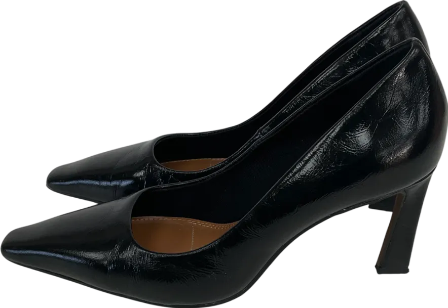 NA-KD Black Leather Heeled Pumps UK 6 EU 39 👠