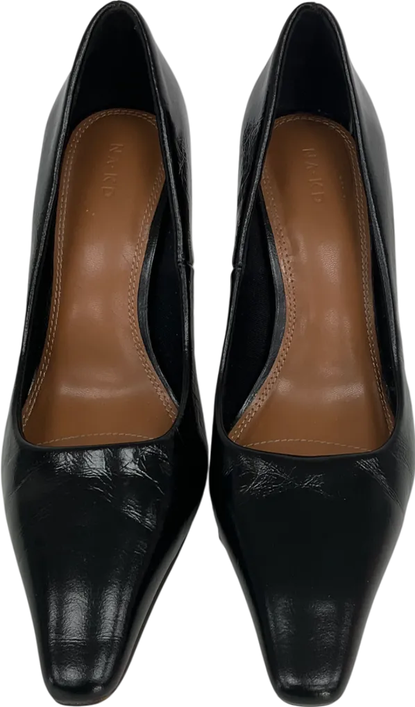NA-KD Black Leather Heeled Pumps UK 6 EU 39 👠