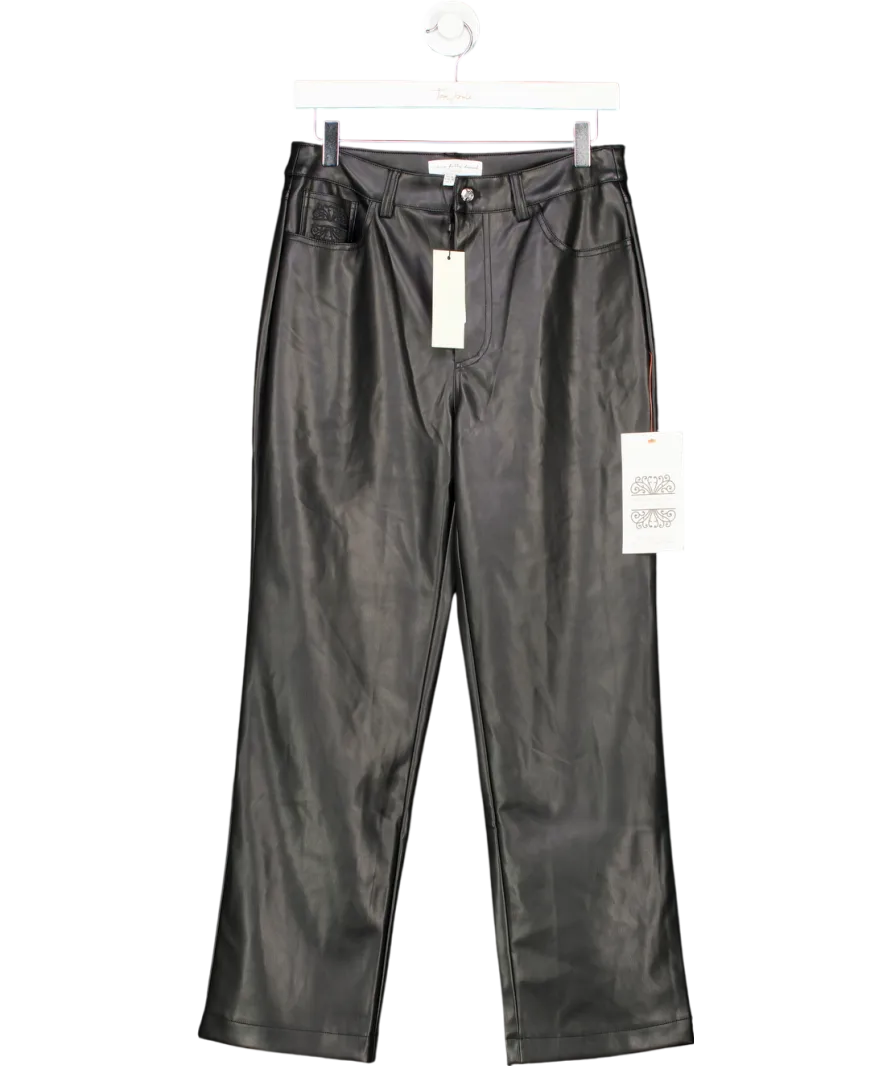 Never Fully Dressed Black Vegan Leather Trousers UK 10