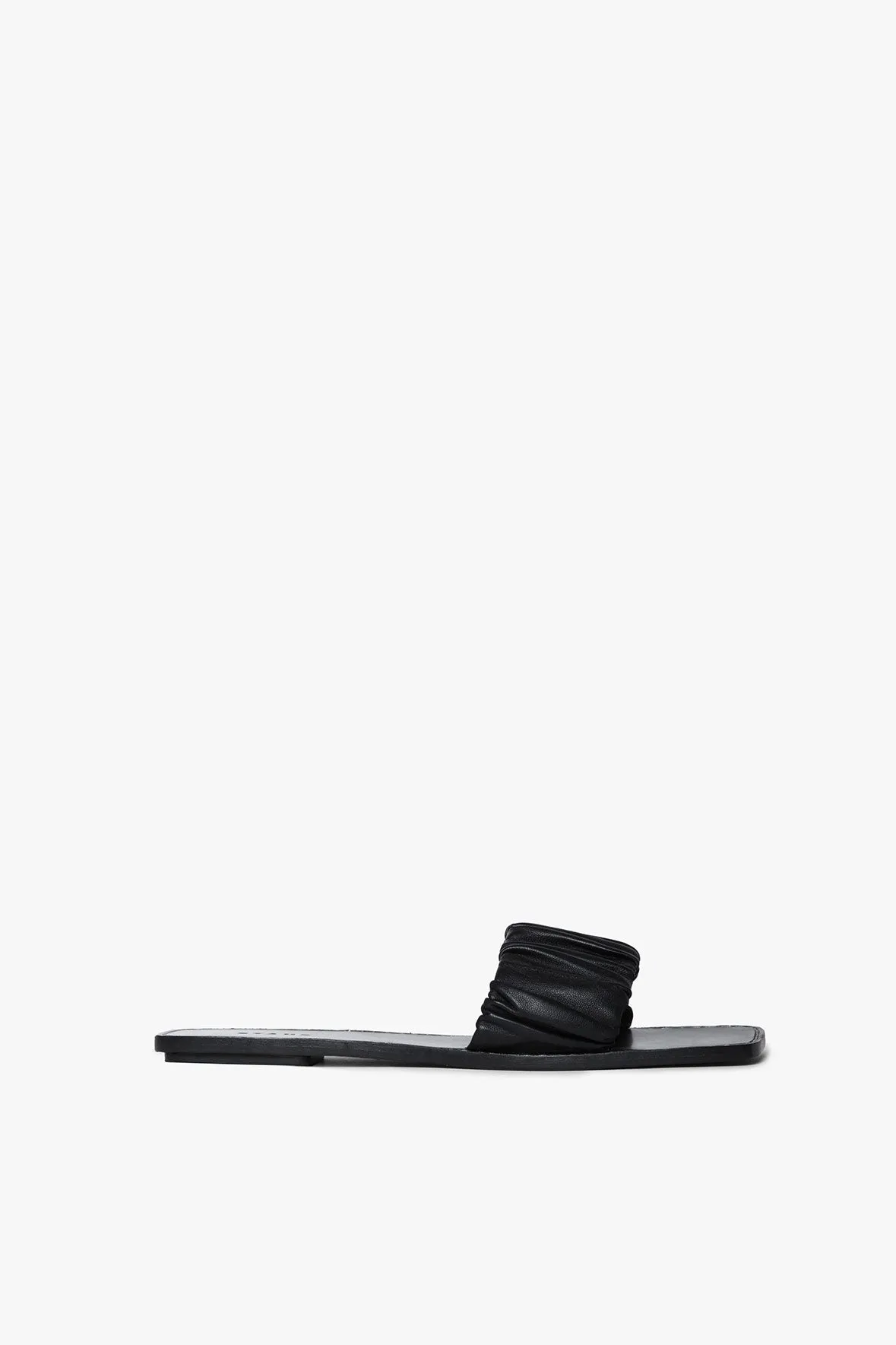 NINA RUCHED SANDAL | BLACK