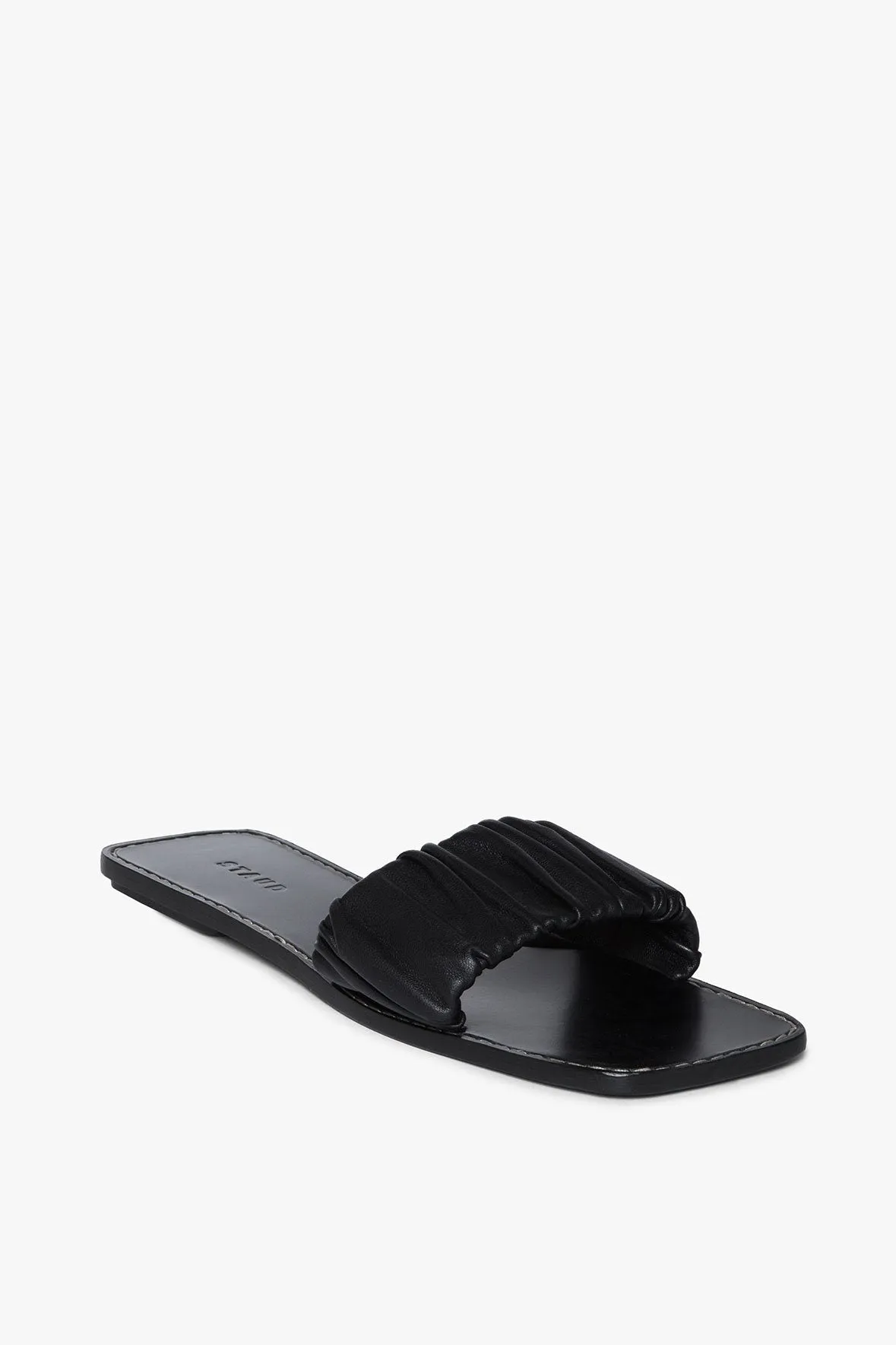 NINA RUCHED SANDAL | BLACK