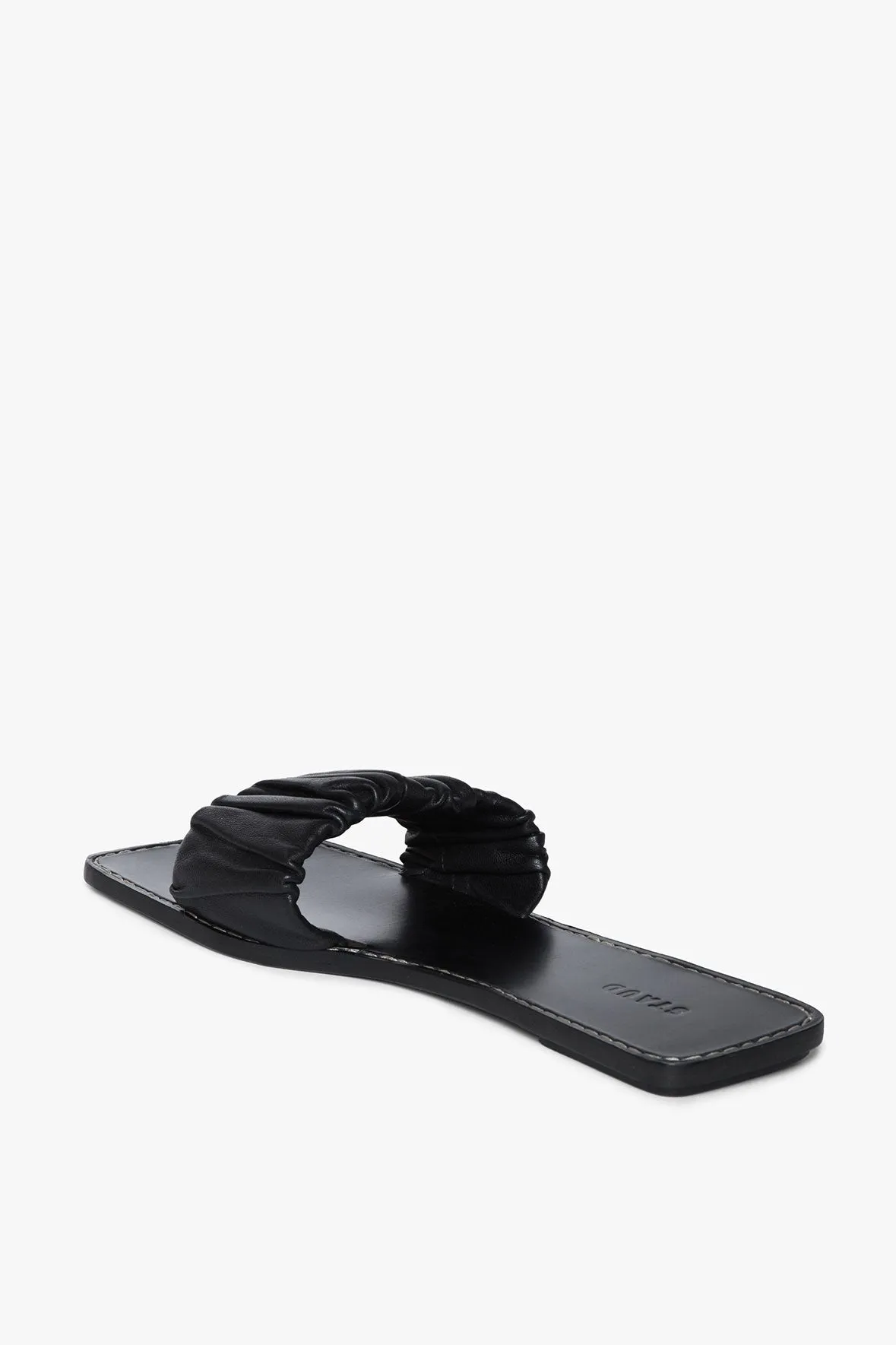 NINA RUCHED SANDAL | BLACK