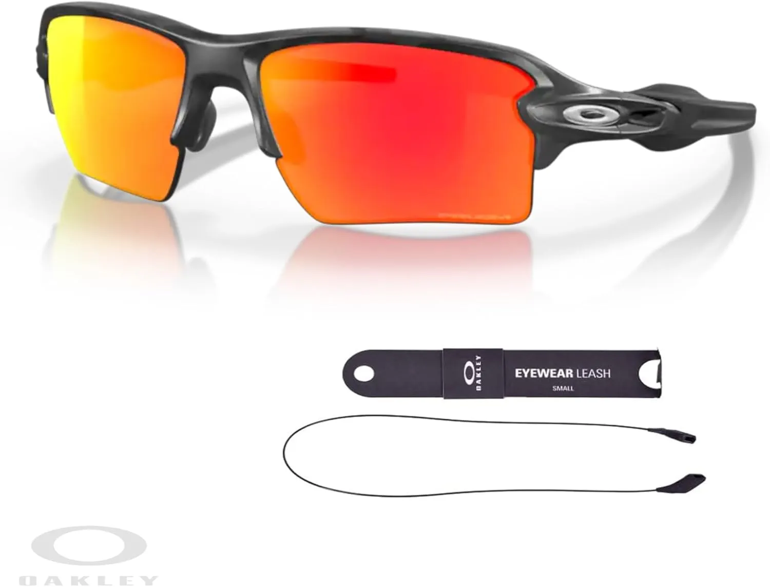 Oakley Flak 2.0 XL OO9188 Rectangle Sunglasses For Men   BUNDLE Leash   Designer iWear Care Kit