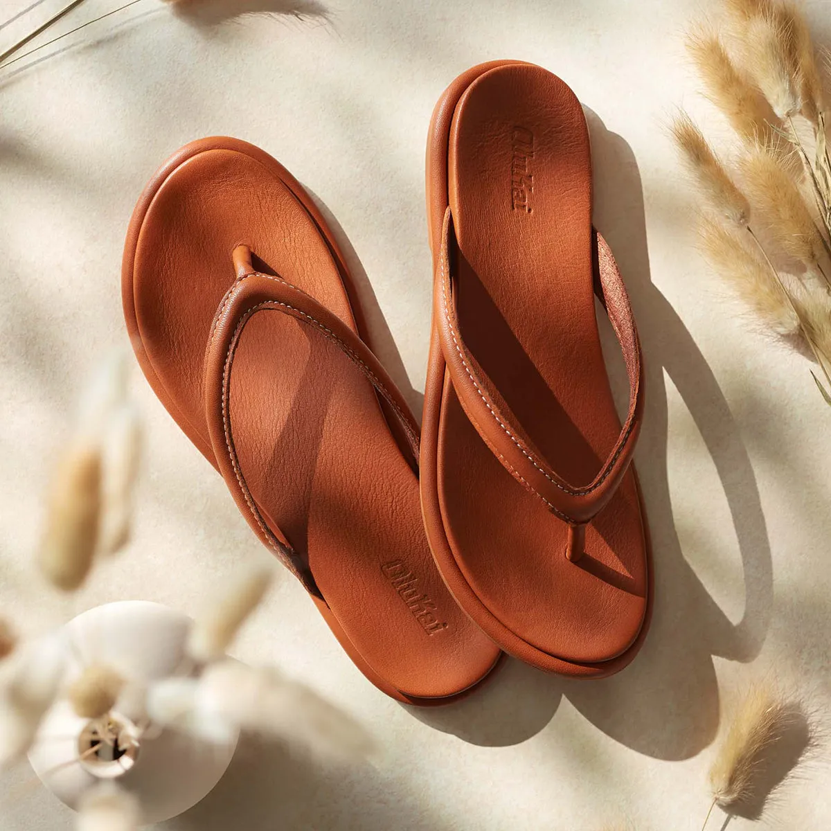 OluKai Women's Tiare Leather Beach Sandals