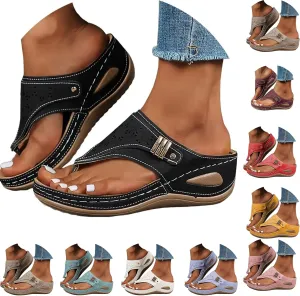 Orthopedic Sandals for Women - Arch Support Wedge Flip Flops, Summer 2025 Comfortable Dressy Casual Beach Slippers
