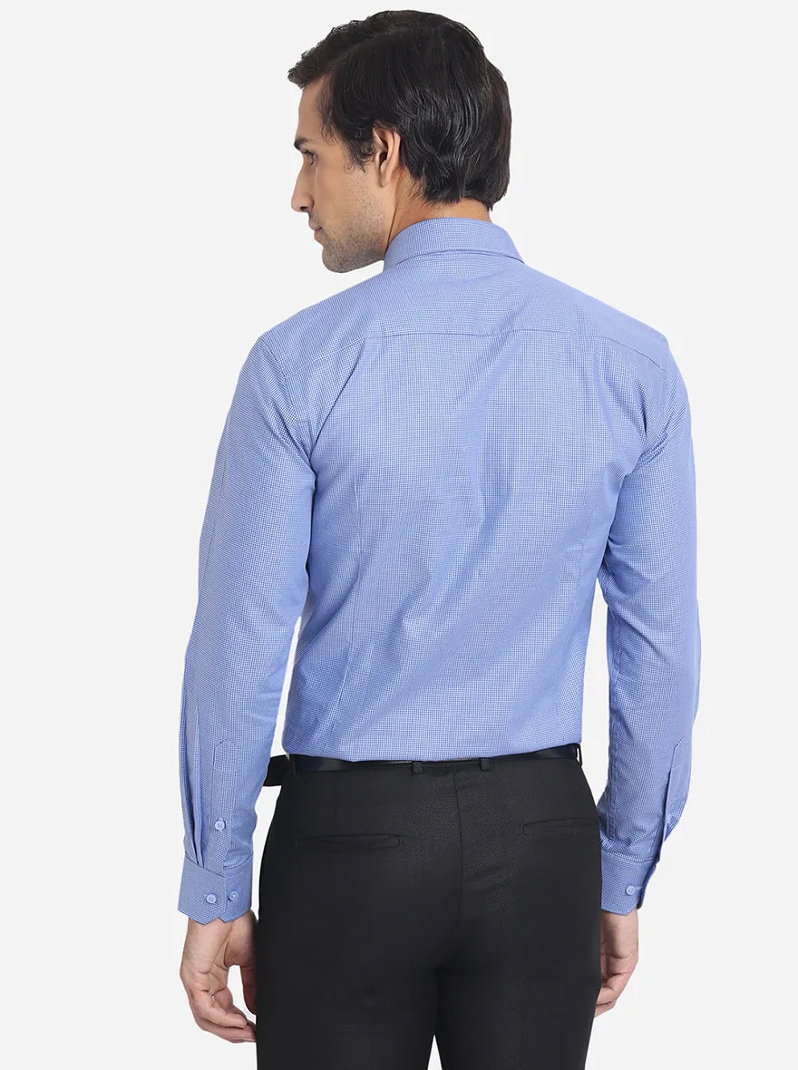 Pasific Blue Solid Regular Fit Formal Shirt | Greenfibre