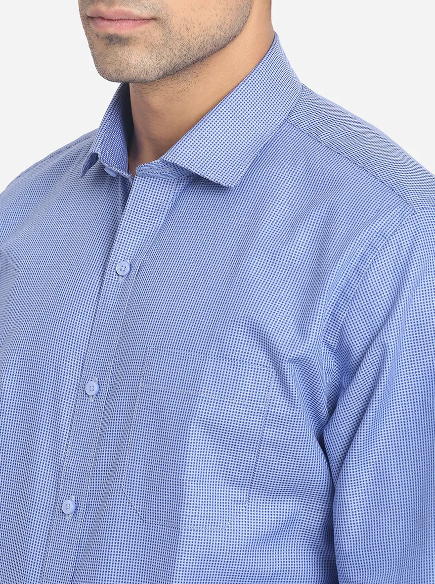 Pasific Blue Solid Regular Fit Formal Shirt | Greenfibre