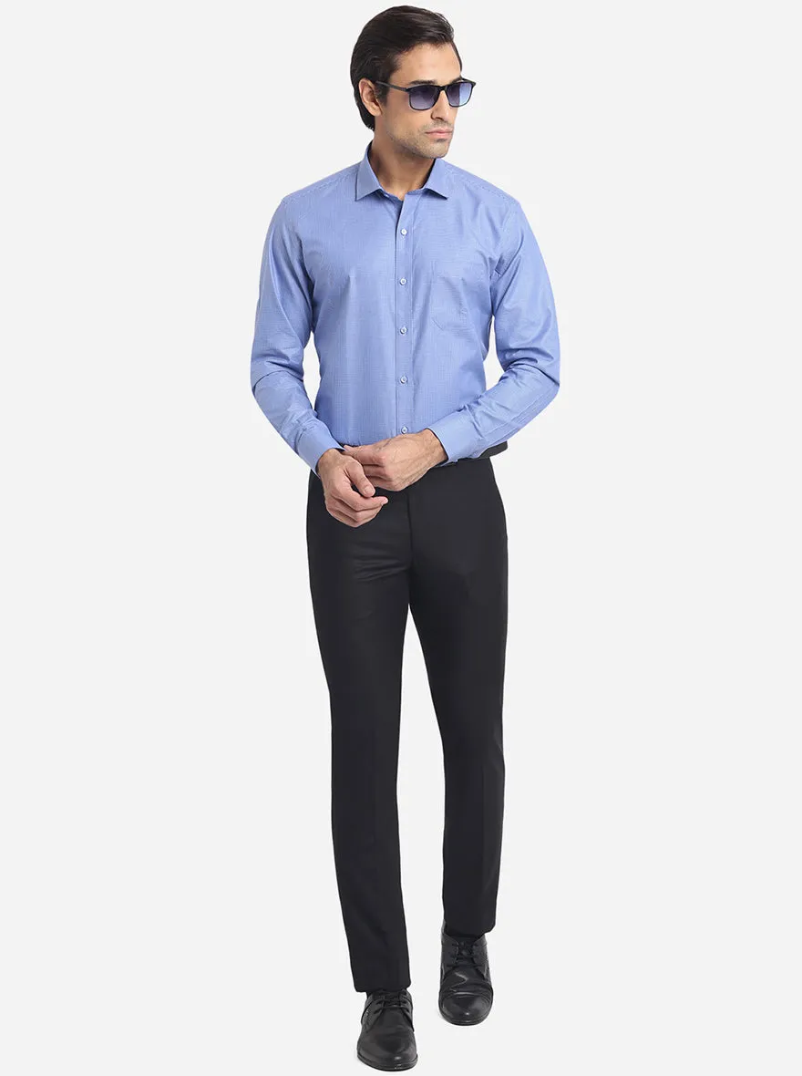 Pasific Blue Solid Regular Fit Formal Shirt | Greenfibre
