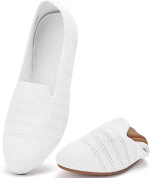 poemlady Womens Ballet Flat Dress Knit Round Toe Slip On Ballerina Walking Shoes for Womam Casual Comfort Soft 22002