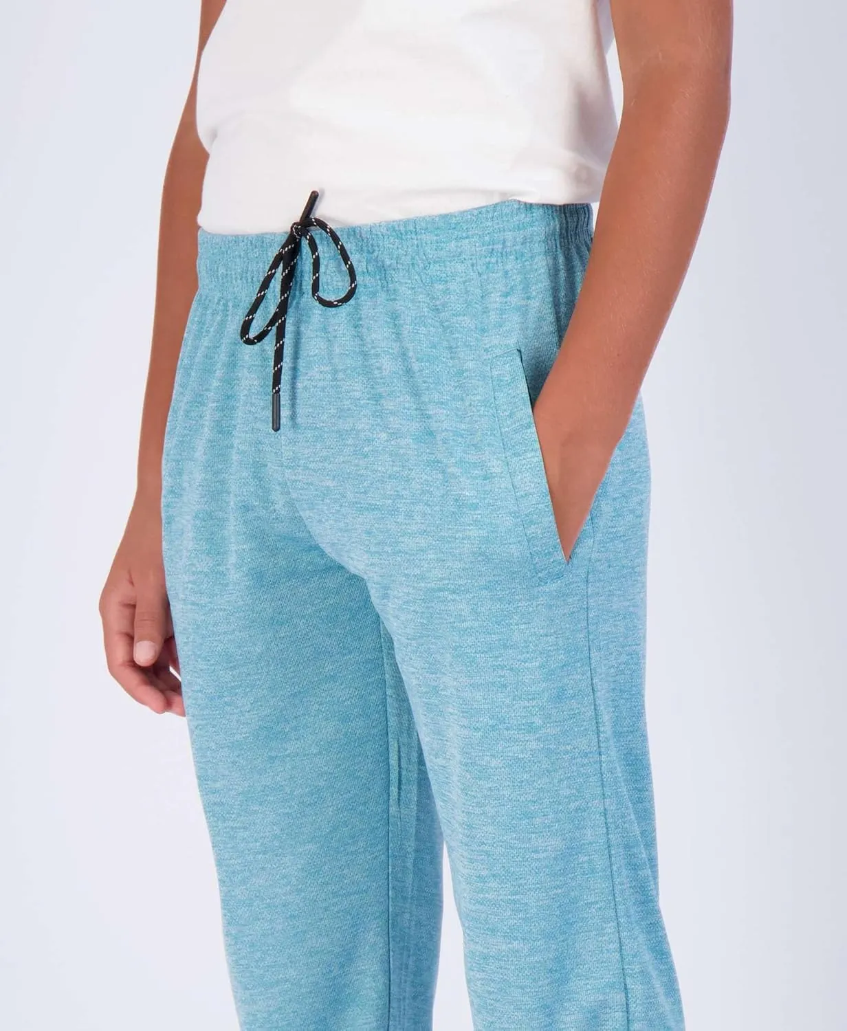 Real Essentials 3 Pack: Boys' Mesh Open Bottom Active Sweatpants with Pockets & Drawstring