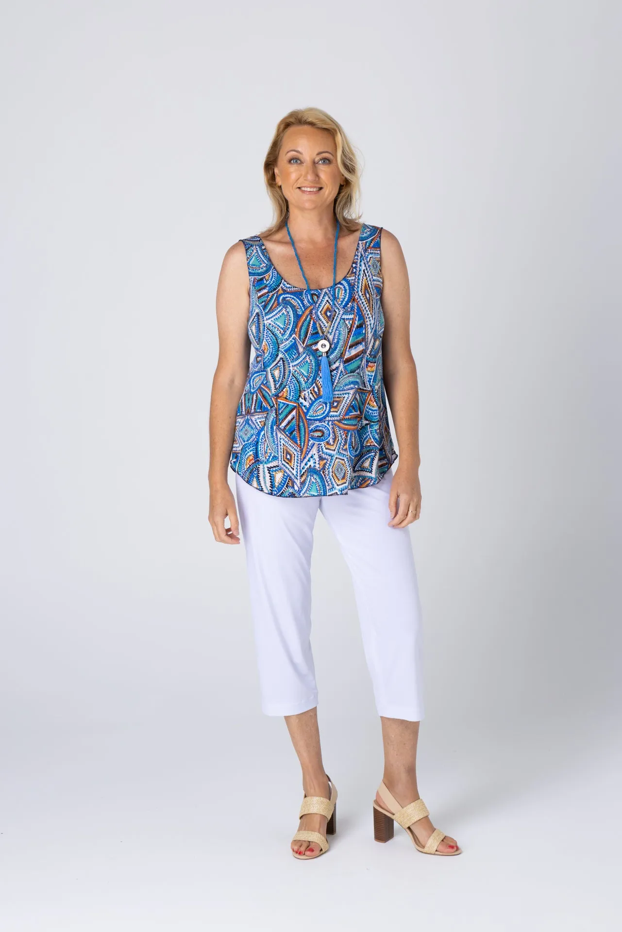 Shells Print Jersey Singlet Top