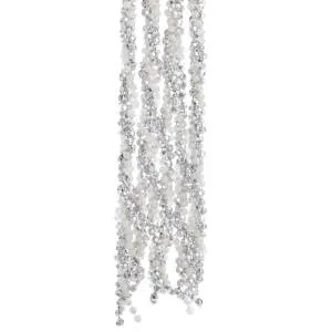 Silver & White Iridescent Twisted Bead Garland, H0274