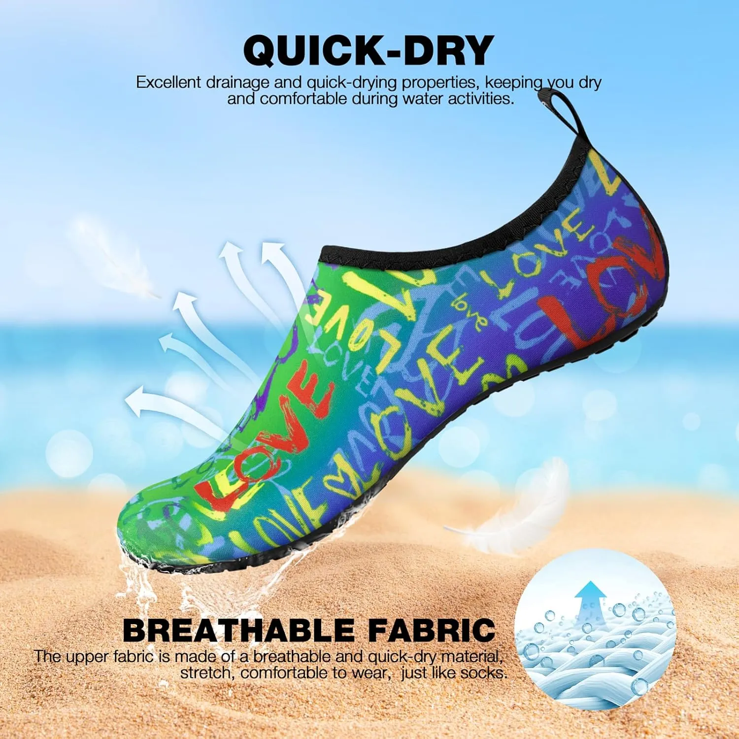 SIMARI Water Shoes Women Men Aqua Socks Beach Barefoot Quick Drying Aqua Aerobics Swim Pool Non Slip Outdoor Travel Essentials Surf River Lake Snorkeling Kayak Yoga Adult Youth