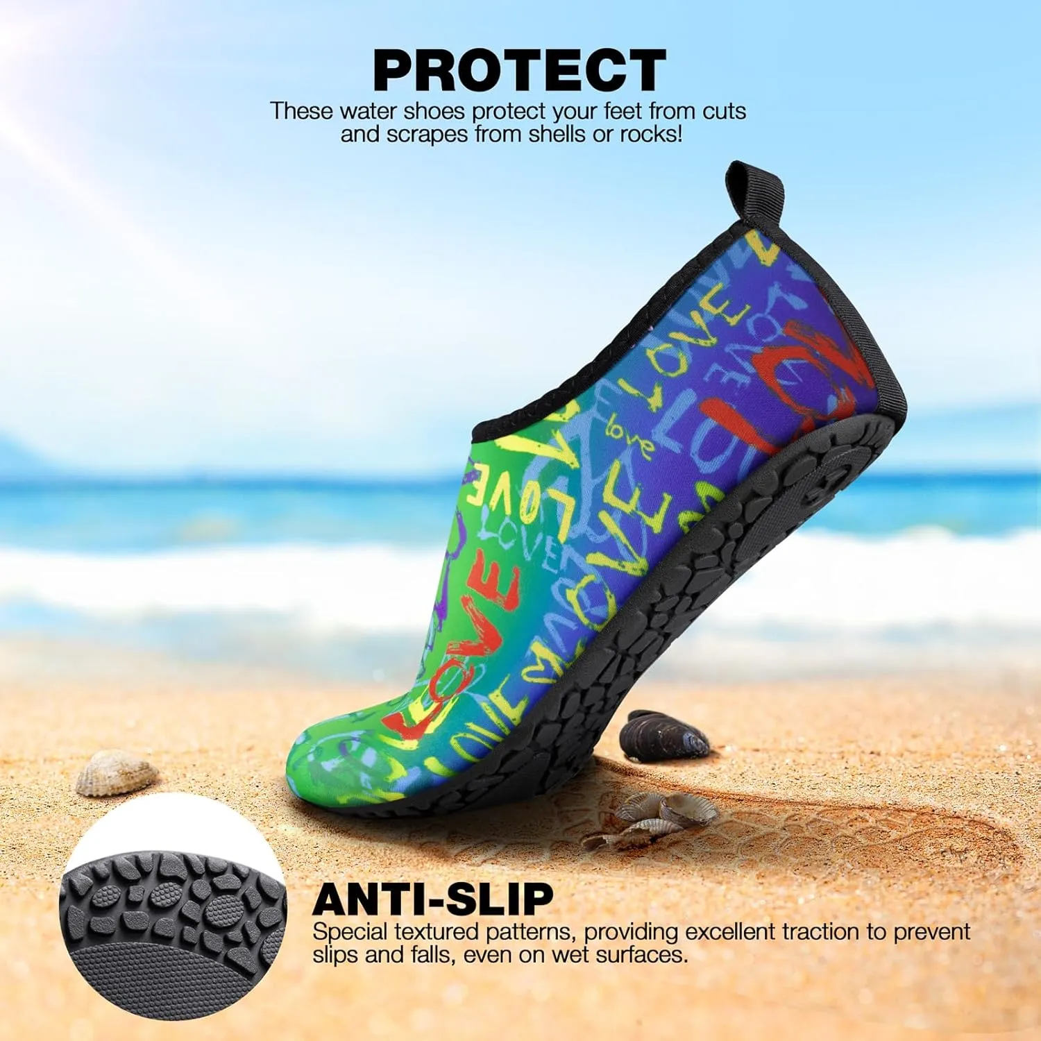 SIMARI Water Shoes Women Men Aqua Socks Beach Barefoot Quick Drying Aqua Aerobics Swim Pool Non Slip Outdoor Travel Essentials Surf River Lake Snorkeling Kayak Yoga Adult Youth