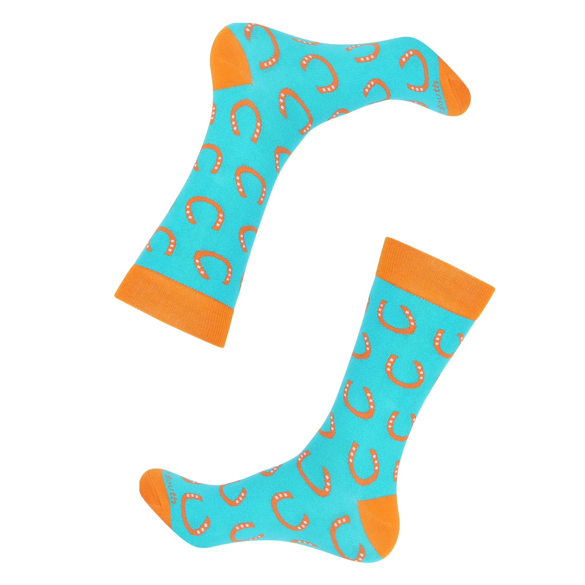Teal Horseshoe Socks