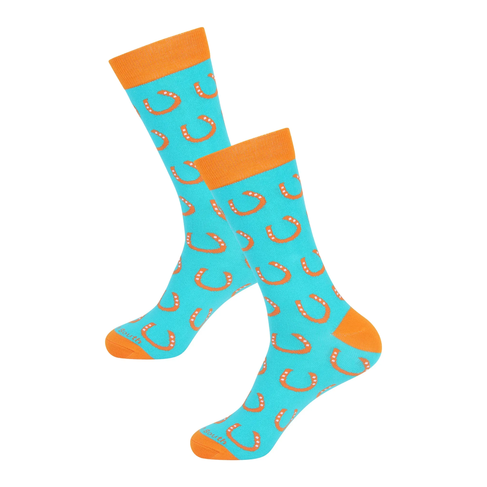 Teal Horseshoe Socks
