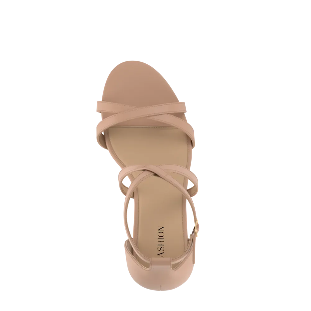 The Sandy - Latte Leather 3 Stiletto