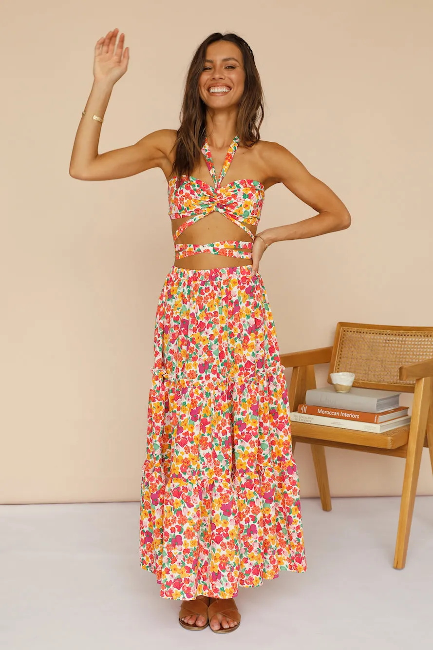 Wattlebush Maxi Skirt Red
