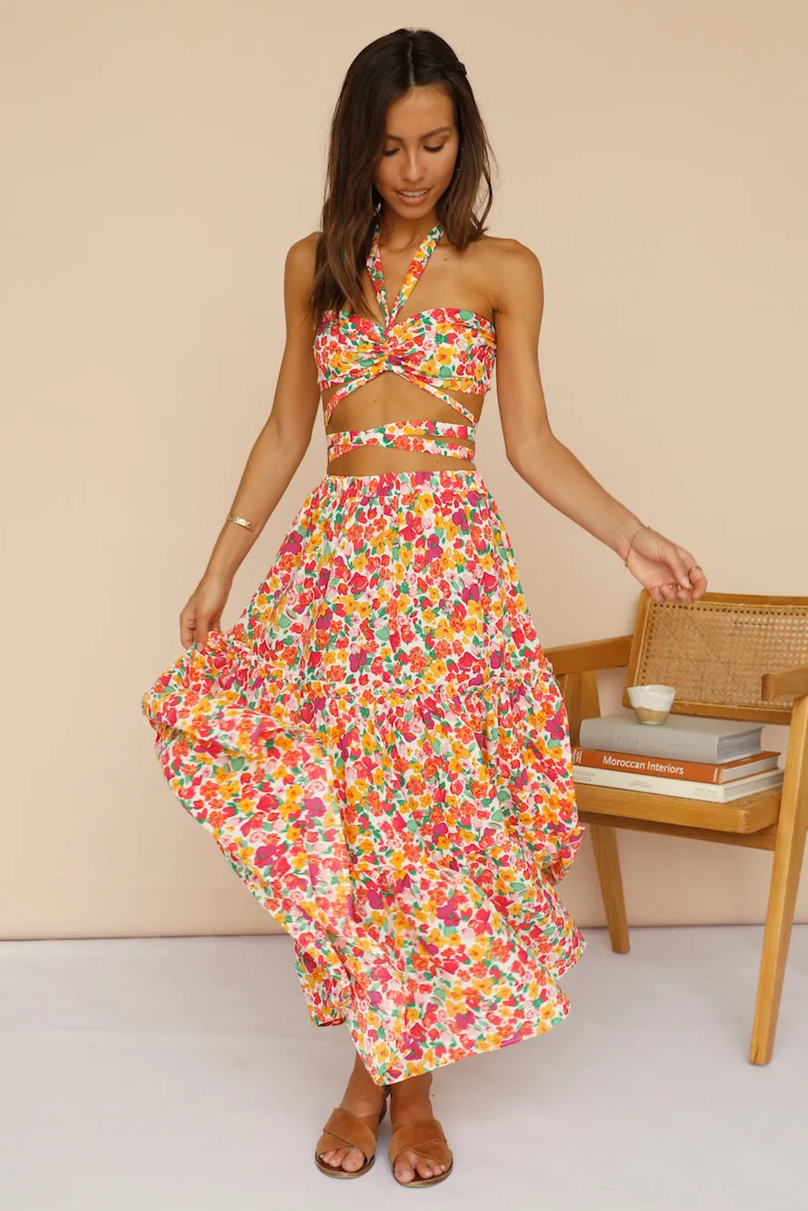 Wattlebush Maxi Skirt Red