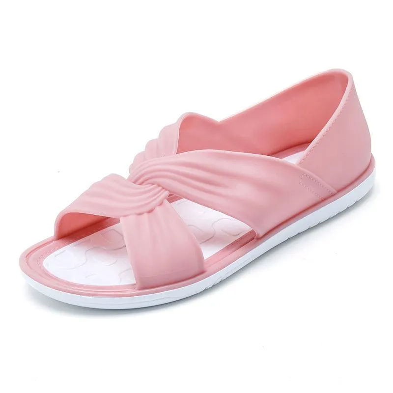 Women's Cowhide Flat Beach Sandals