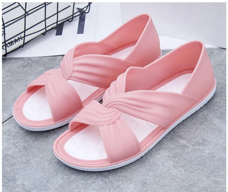 Women's Cowhide Flat Beach Sandals