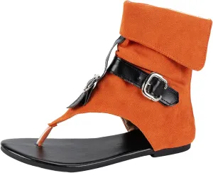 Womens Sandals Gladiator Casual Fringe Flat Sandals Booties Clip Toe Denim Retro Thong Flip Flops Comfort Roman Shoes