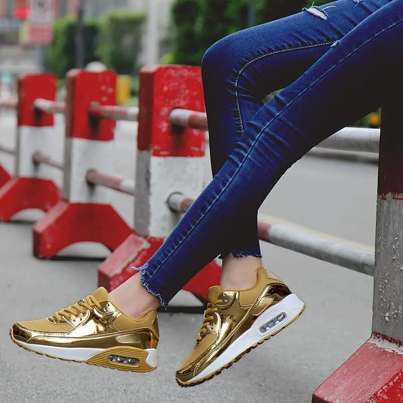 Women's Wedge Platform Sneakers Fashion Ladies Lace Up Hidden High Heel Lightweight Walking Shoes Comfort Non Slip Athletic Running Sports Shoes for Outdoor Climbing Hiking